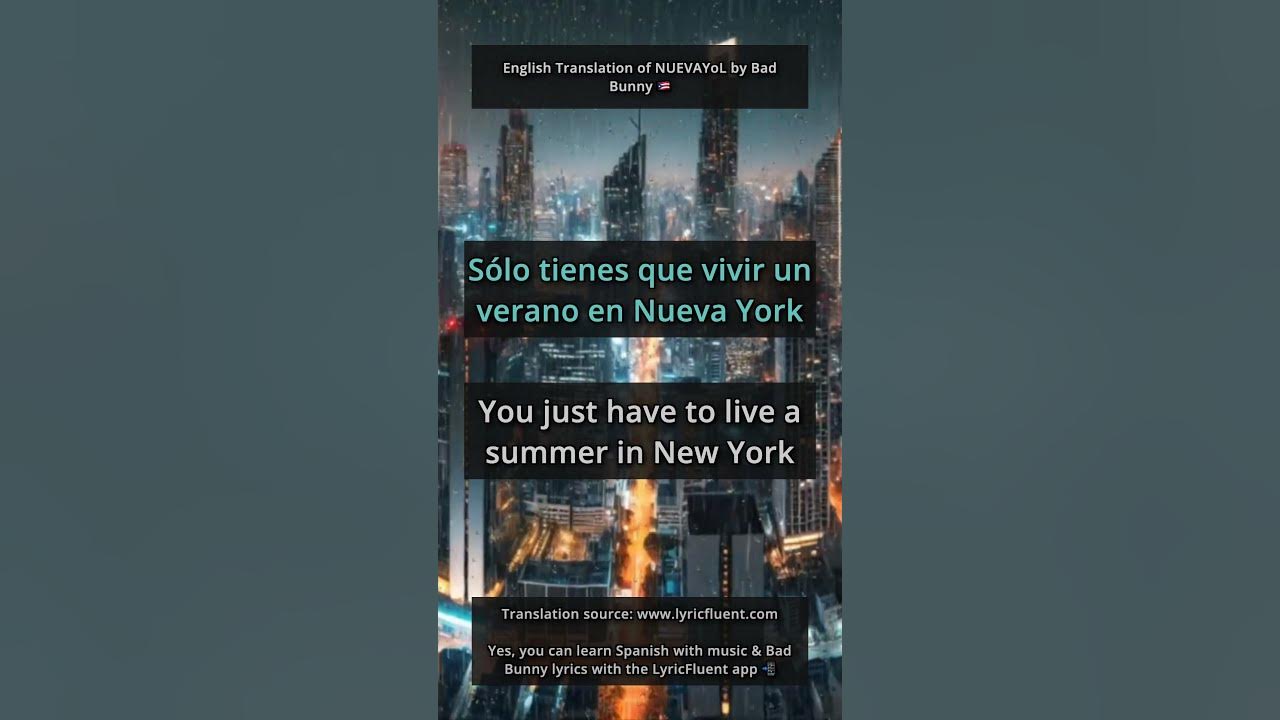 English Translation of πΆ NUEVAYoL by Bad Bunny π΅π· (source: LyricFluent app π²) English Translation of πΆ NUEVAYoL by Bad Bunny π΅π· (source: LyricFluent app π²)