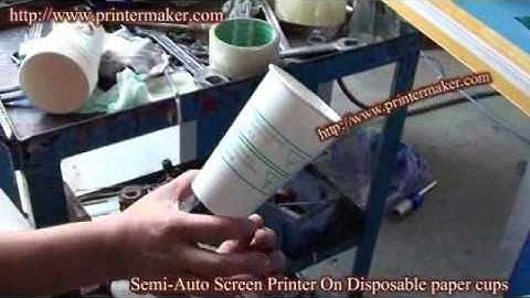 Disposable Paper Cups Printing Machine,Semi-Auto Silk Screen Printer on Disposable Paper Cups