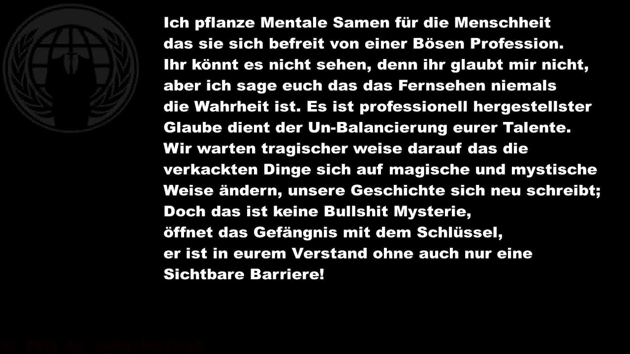 Anonymous Illuminati Song Deutsche Ubersetzung Youtube