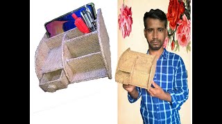 DIY Mobile Phone Holder With Jute And Cardboard  Diy crafts Mobile Stand Making Craft idea