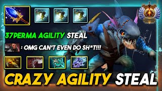 CRAZY AGILITY STEAL HARD CARRY Slark 37Perma AGI Steal 100% Impossible to Tame this Fish 7.35d DotA2