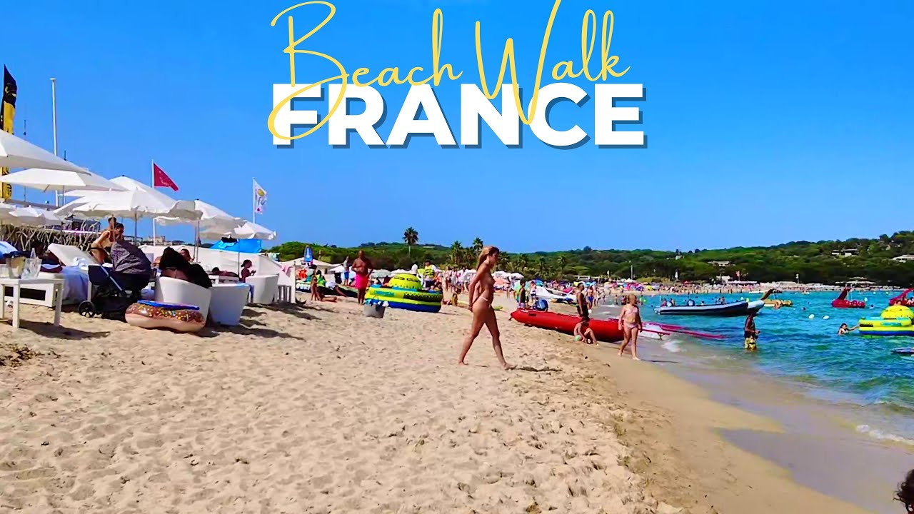 Beach Walk French Riviera 4k 🤍 France Beach Tour - Summer 2022 - YouTube