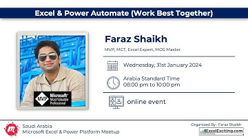 Excel & Power Automate (Work Best Together) with Faraz Shaikh