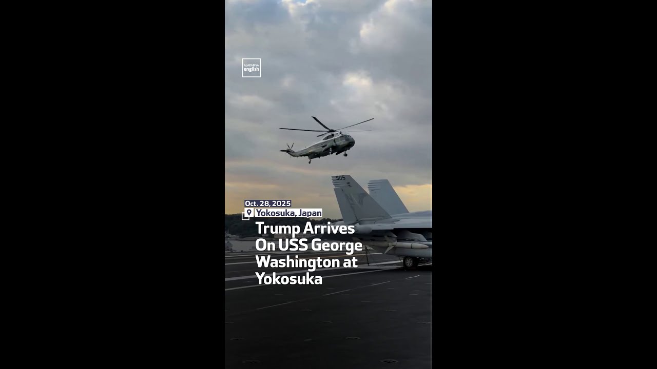 Trump Arrives On USS George Washington at Yokosuka