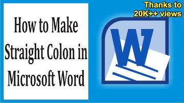 How to Make Straight Colon in Microsoft Word #36