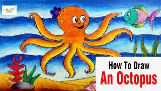 How To Draw An Octopus |  Easy Sea Animals Drawing 🐙