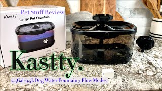 Kastty 2.5Gal Pet Water Fountain, 3 Modes Large Filter Quiet