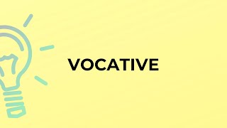 What is the meaning of the word VOCATIVE?