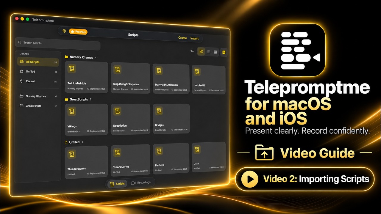 Telepromptme: 2 - Importing Scripts