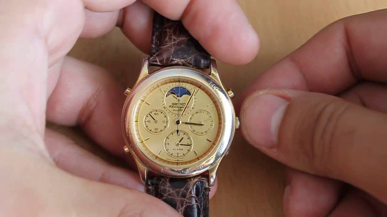 Seiko 7t36 moonphase - YouTube