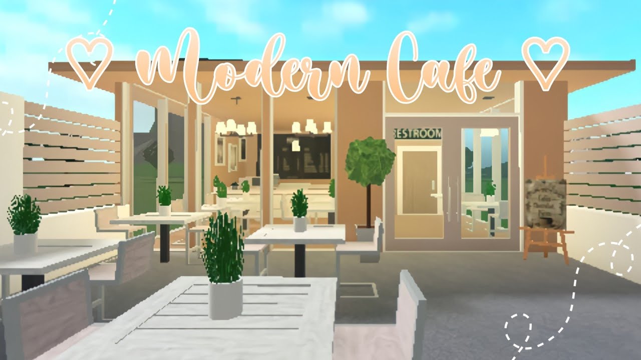 ꒰☕꒱ Aesthetic Modern Café [no gamepass] | Bloxburg Speed Build - YouTube