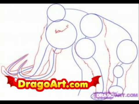 How to draw a Mammoth, step by step - YouTube