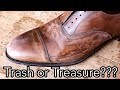 CAN I SAVE THESE SHOES?! Leather Restoration & Shine Tutorial-Crockett & Jones Captoes