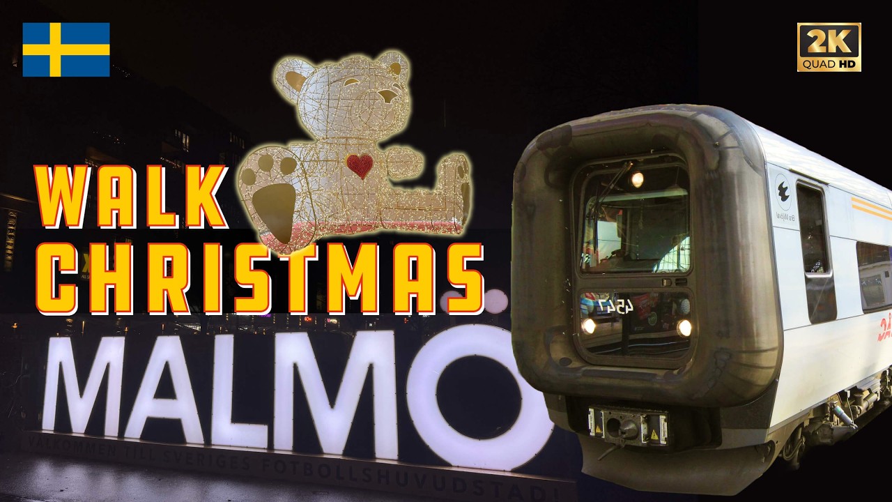 [Night Walk] Across Malmö’s Triangeln Station |  Öresundståg in Action