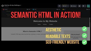 Just Discovered Semantic HTML Tags -- It Works Wonders! - Web Dev Day - 7