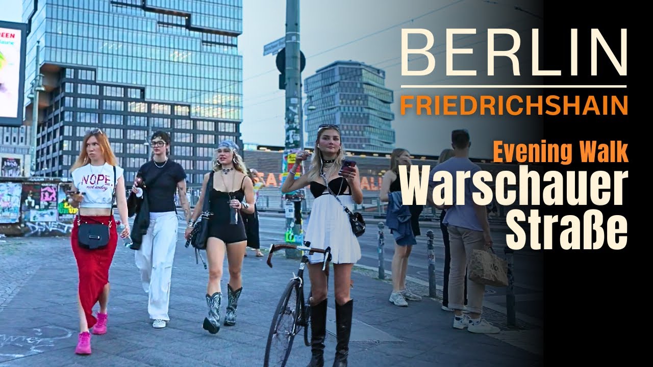 Warschauer Straße 🌙 Twilight walk along Berlin's famous nightlife spot | Berlin Walking | 4K
