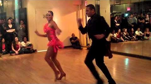 Fausto and Farrah salsa performance @ Mambo Fateegz Social (video #4): 1/6/12