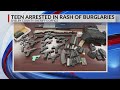 Teen arrested in rash of auto burglaries, stolen guns seized