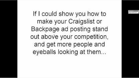 Craigslist Marketing - How to Market On Craigslist FREE Video