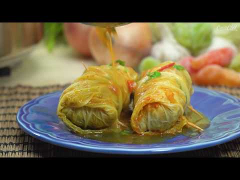 Receita Charutinhos de Repolho com Carne Moída