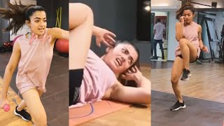 Actress Rashmika Mandanna Workout Video Manastars
