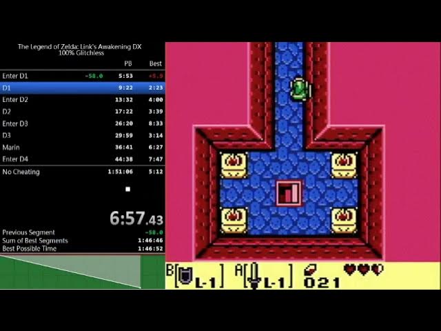 WR - Zelda: Link's Awakening - Any% Glitchless Speedrun in 1:38:18 