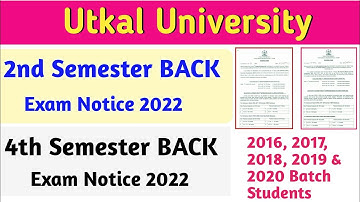 Utkal University 2nd & 4th semester BACK exam notice Release