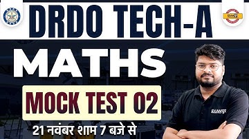 DRDO TECHNICIAN A MATH CLASS | MATHS MOCK TEST - 02 | MATHS BY NISHANT SIR