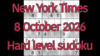 Sudoku solution – New York Times 8 October 2026 Hard level sudoku screenshot 4