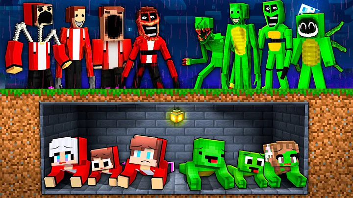 Mikey & JJ Family Build UNDERGROUND Bunker vs SCARY Monsters Apocalypse in Minecraft (Maizen)