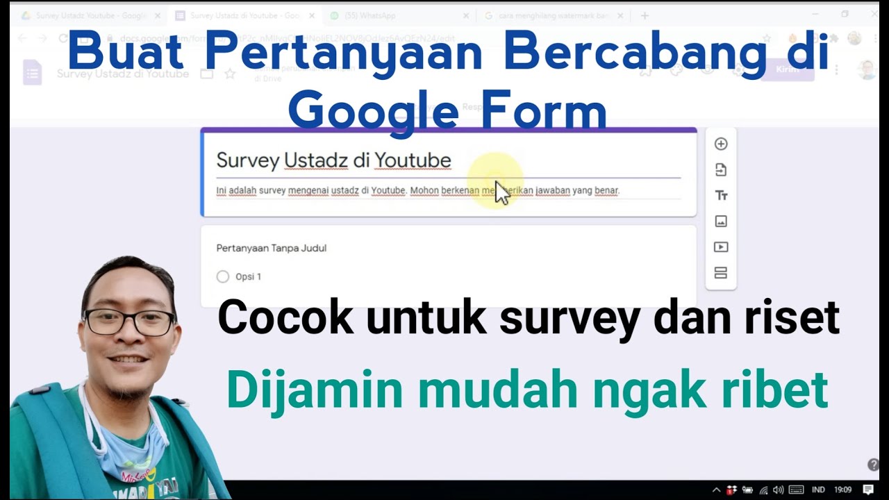 Pertanyaan Bercabang di Google Form untuk Riset dan Survey - YouTube