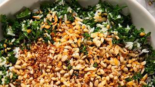 Crispy Shredded Halloumi Salad (With Kale)