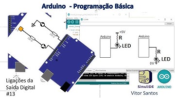 Ligações da saída digital, #define e const no Arduino (SimulIDE)