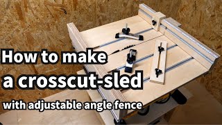 【テーブルソー治具】クロスカット・スレッド（cross-cut-sled）の作り方（角度調整可能フェンス付き） for DEWALT（デウォルト）テーブルソーDWE7485