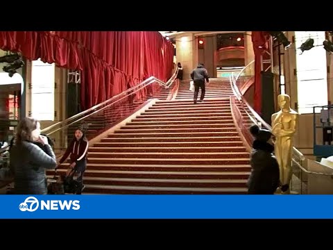 Lights, camera, rain: A soggy start with new carpet color marks 95th Oscars in Hollywood