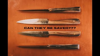 Can these carbon steel knives be salvaged?