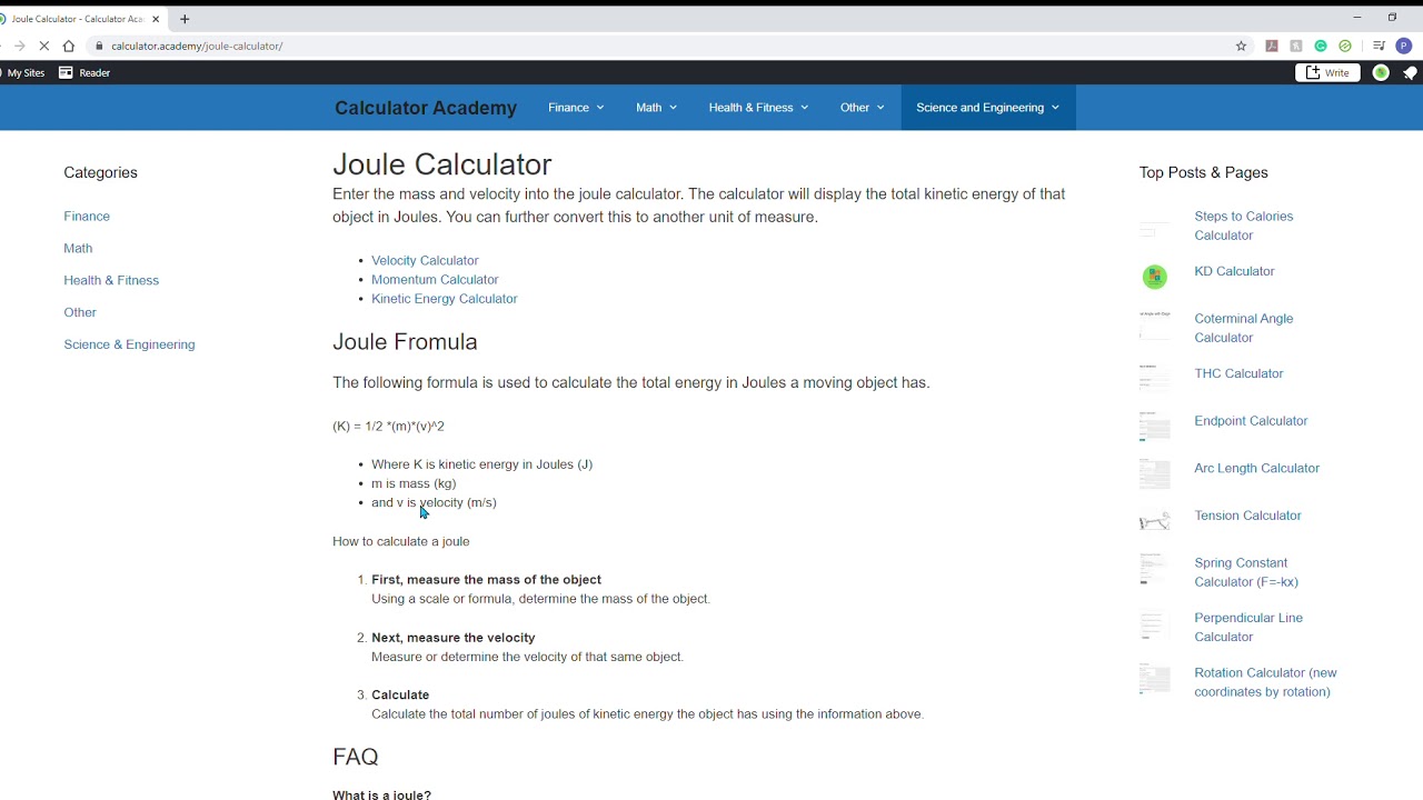Joule Calculator YouTube