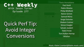 C++ Weekly - Ep 277 - Quick Perf Tip: Avoid Integer Conversions