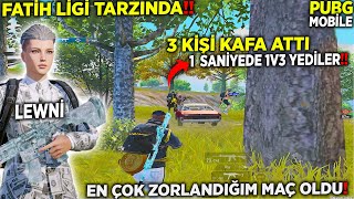 KAFA ATAN EKİP 1 SANİYEDE 1VS3 YEDİ!! (FATİH LİGİ GİBİ ZORLU MAÇ!) PUBG Mobile