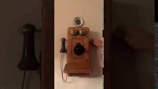 Antique Early 1901 Kellogg Wall Telephone  Rare Oak Hand Crank