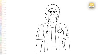 Diego Armando Maradona drawing easy | Face sketches simply | How to draw Diego Armando Maradona