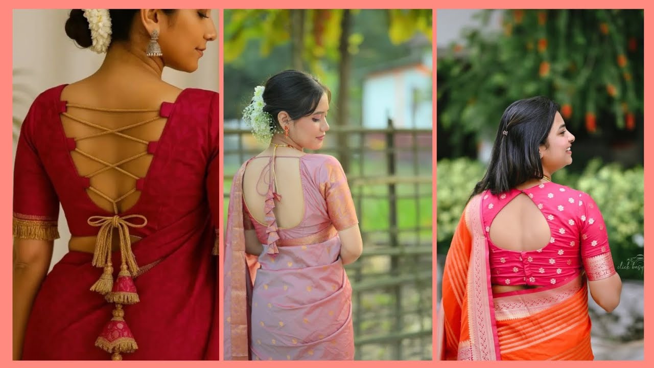 Latest blouse design and back neck design 🥰🥰💞❤️🌸🌸🌸🌸😍 beautiful saree 