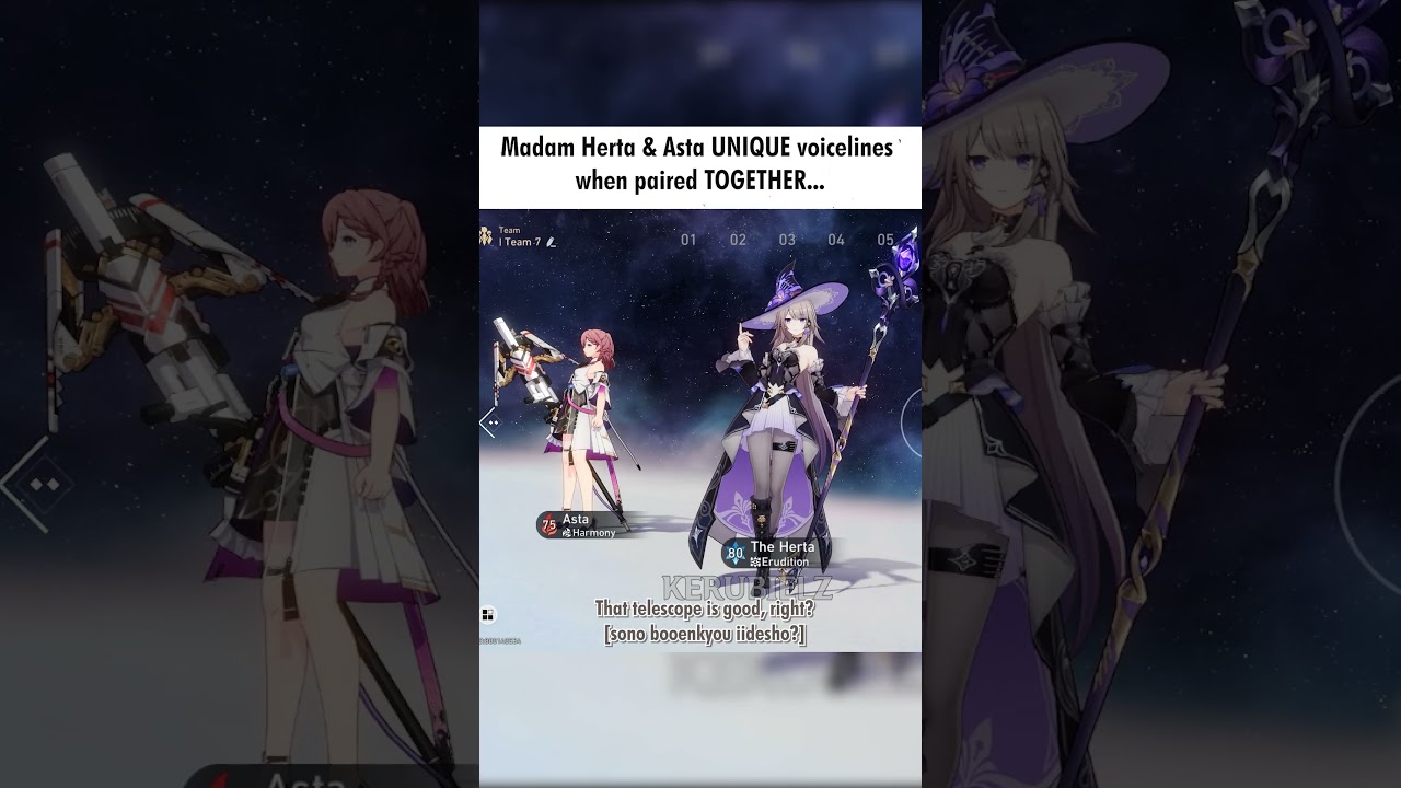 Madam Herta unique voicelines when paired with Asta 