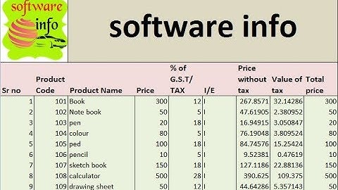 NEW BILLING SOFTWARE WITH GST IN MICROSOFT EXCEL PART #1