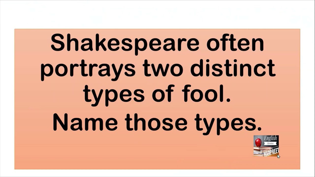 Shakespeare- fools and clowns 