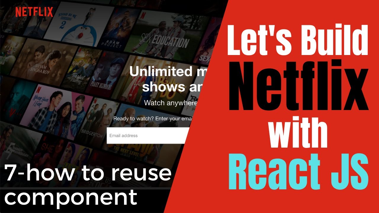 🔴 How to Build a NETFLIX Clone with REACT JS | reusing of component ...