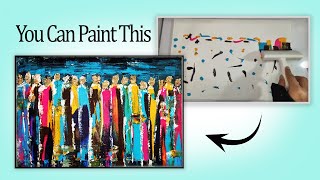 How to paint a SIMPLE abstract (Scrape Painting)