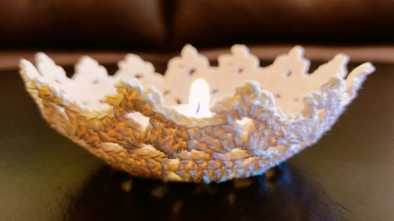 Crochet Tea light candle holder/candle holder for Diwali decoration#crochet #homedecor #stylish