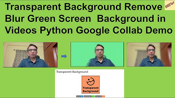 Transparent Background  Remove Blur Green Screen  Background in Videos Python Code Tutorial