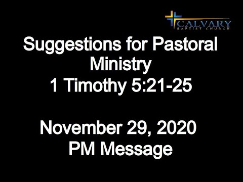 Suggestions for Pastoral Ministry